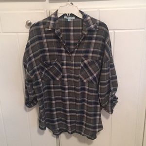 Button down plaid shirt